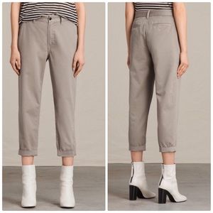 All Saints Pia Twill Chino Pants in Olive 4